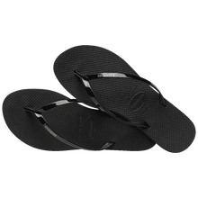 Women's You Metallic Flip Flops in Black