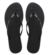 Women's You Metallic Flip Flops in Black