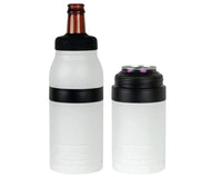 Bison Double Play Can/Bottle Cooler in White