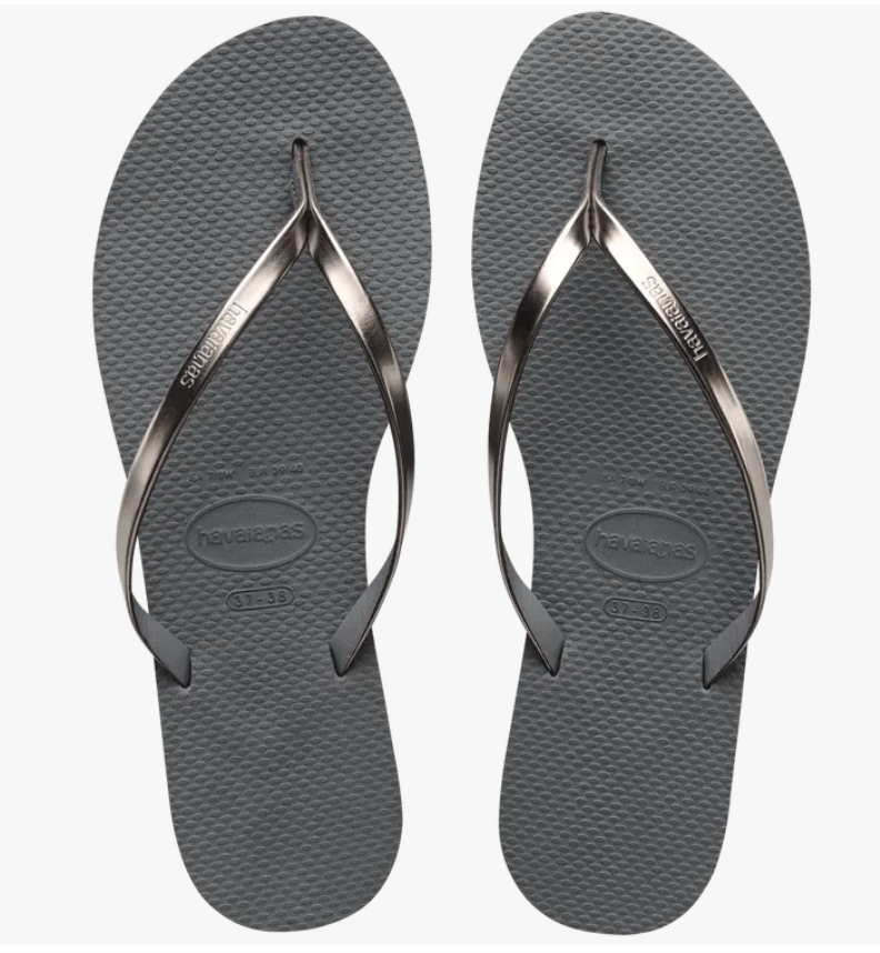 Women's You Metallic Flip Flops in Grey