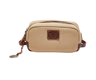 Grady Canvas and Leather Travel Kit in Khaki/Brown