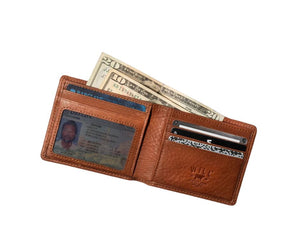 Classic Billfold Leather Wallet in Tan