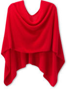 Cashmere-Poncho-Womens-One Size-Red