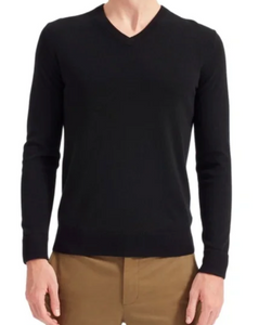 Cashmere-V-Neck-Mens-M-Black